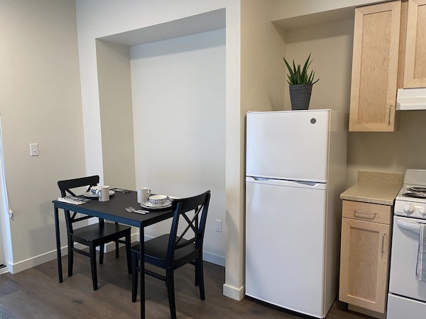 Interior of a studio apartment at Vera Cruz Village / credit: Rayan P Cruz