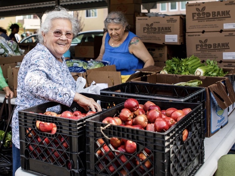 Elderly woman at Foodbank