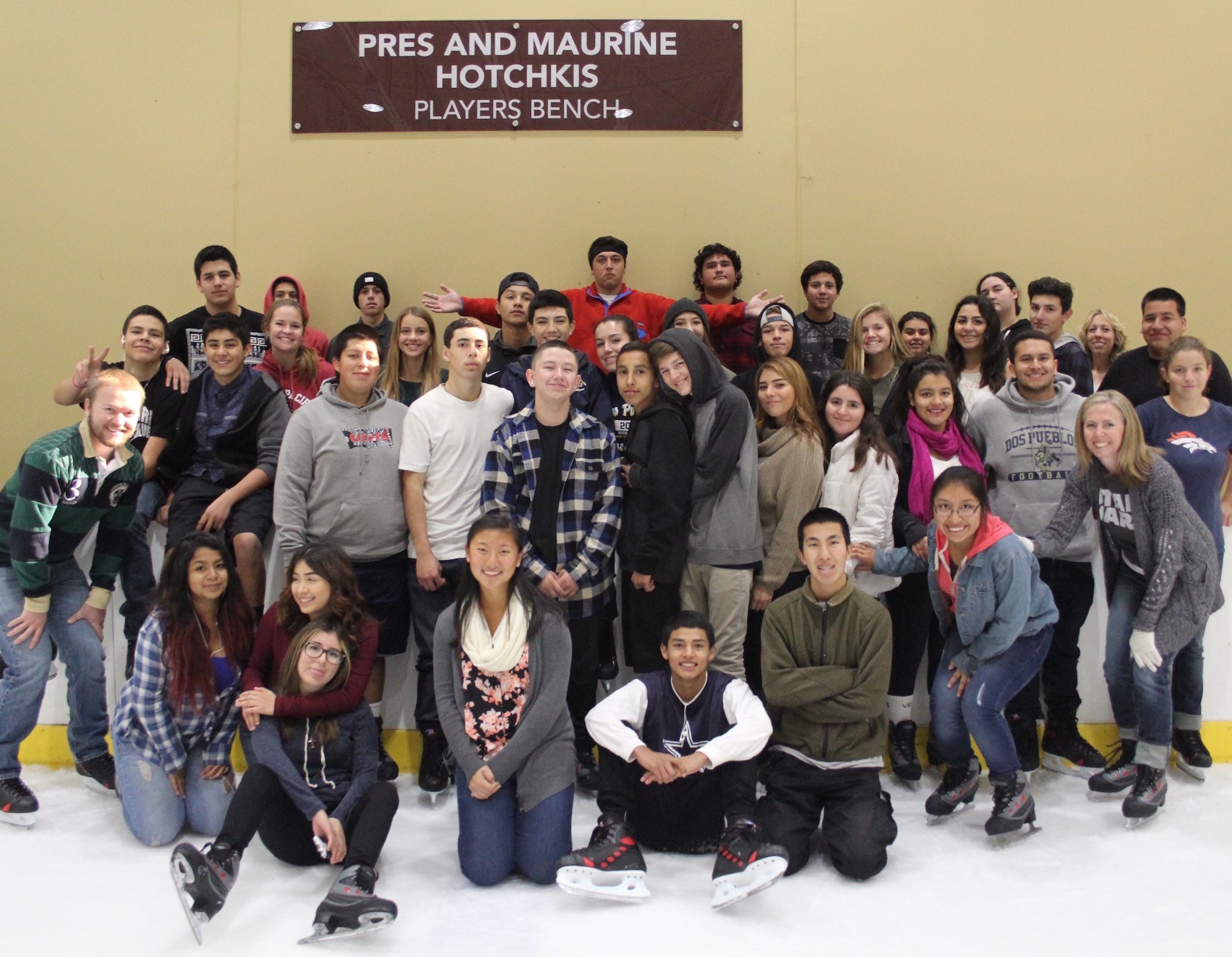 Academy for Success class enjoying a round of ice hockey