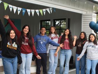 Group of college-bound students smiling