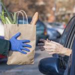 Recipient receives food from a Food Bank