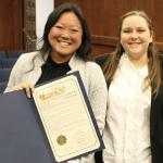 Women’s Fund of Santa Barbara Board Chair Jamie Dufek and Commission for Women (First District) Commissioner Geordie Scully