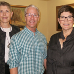 Lynn Karlson and Maureen Ellenberger with Chris Tucker, ED Garden Court