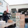 Unloading food from truck